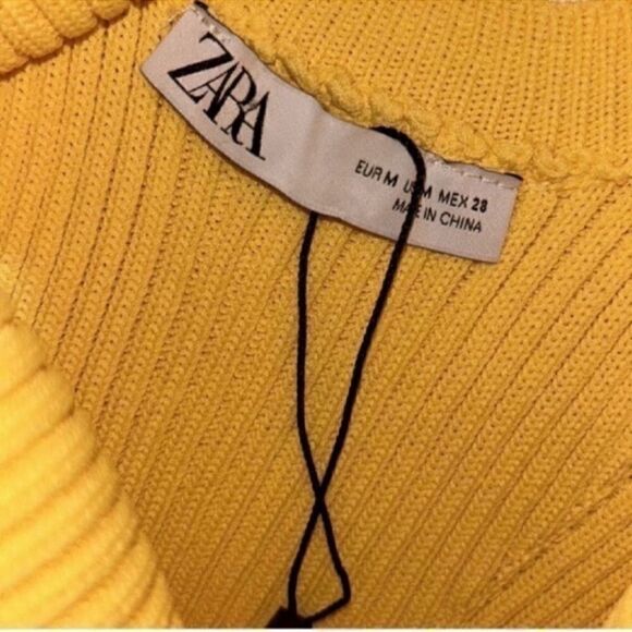 Zara Yellow Sweater Mini Dress(Size Medium) - Picture 7 of 7